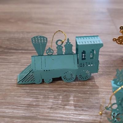 Vintage Metal Ornaments - Turquoise & Gold