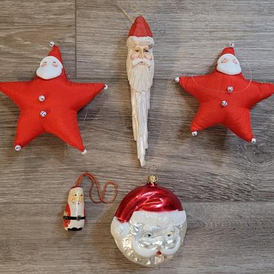 Vintage Santa Claus Ornaments Lot
