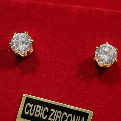 New 1ct. Cubic Zirconia Earrings