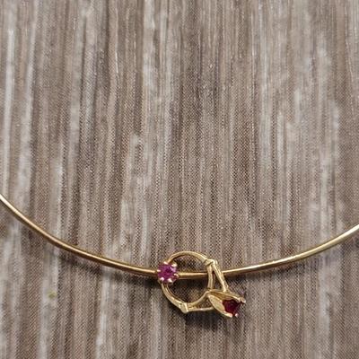 14kt. Gold Fill Necklace with Ruby and Pendant Ruby Ring