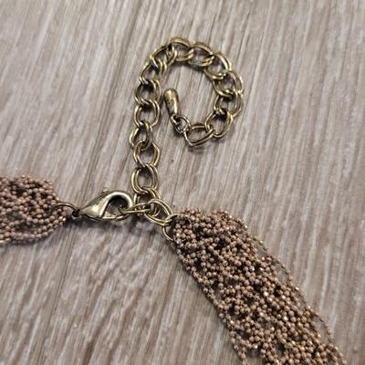 (2) Fashion Necklaces - Long Box Chain and Beaded Collar Style