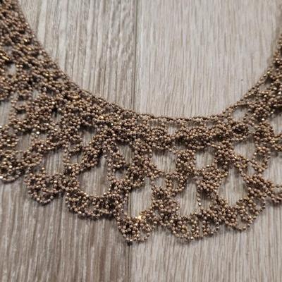 (2) Fashion Necklaces - Long Box Chain and Beaded Collar Style