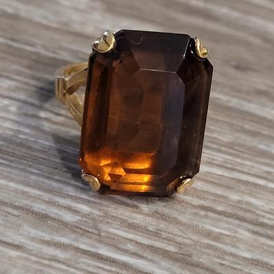 Beautiful Large Stone Cocktail Ring and Matching Earrings
