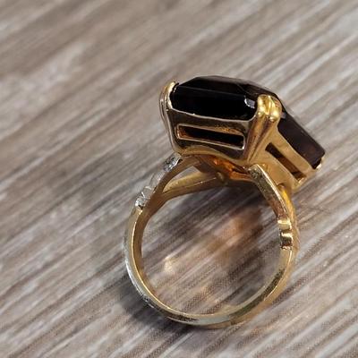 Beautiful Large Stone Cocktail Ring and Matching Earrings