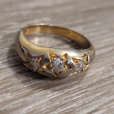 Vintage 18kt Gold Filled 3 Stars Ring