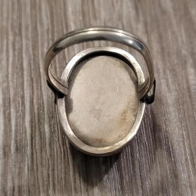 Sterling and Faux Black Onyx Ring