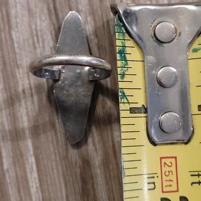 Vintage Sterling Mother of Pearl & Turquoise Inlay Ring