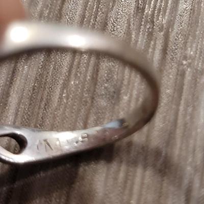 Beautiful Signed Sterling & Ruby Heart Ring