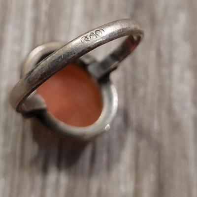 Antique 800 Silver and Carved Cameo Ring