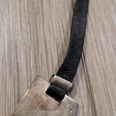 Sterling Silver & Black Leather Necklace