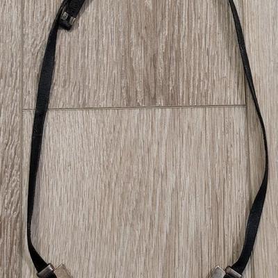Sterling Silver & Black Leather Necklace