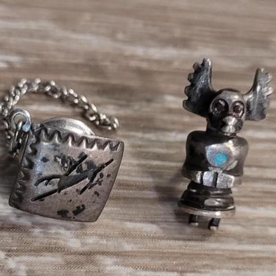 Vintage Native American Sterling Tie Pins