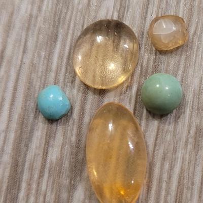 Mixture of Loose Stone Turquoise & Citrines