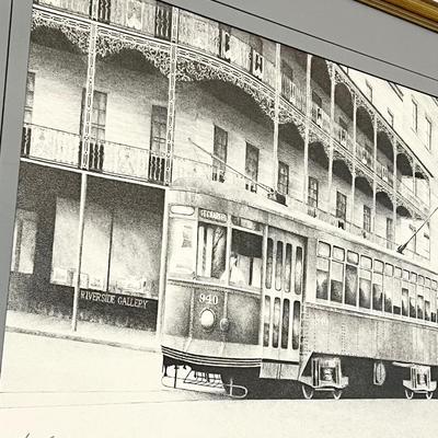 ED REAUME ~ St. Charles Street Car ~ S/N Framed Print