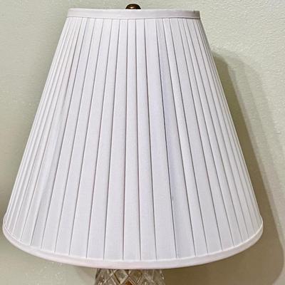 Pair (2) ~ Crystal Style Glass & Metal Table Lamps