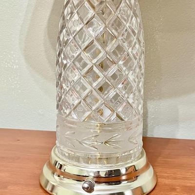 Pair (2) ~ Crystal Style Glass & Metal Table Lamps