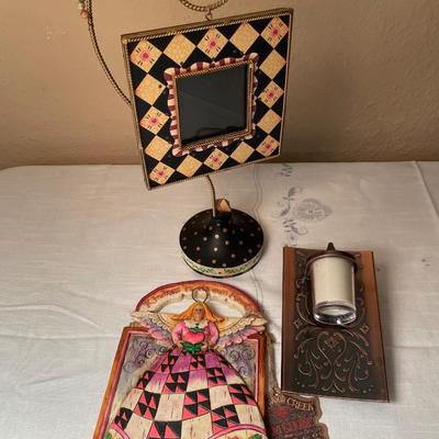 Jim shore decor, picture frame and night light