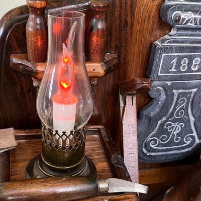 NIGHTWATCH LAMP CO. ~ 37â€ Tall Custom Crafted Cobblers Tool Table Lamp