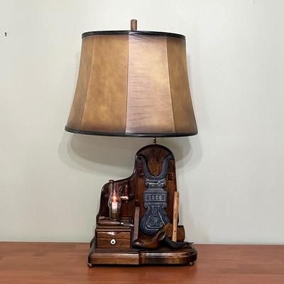 NIGHTWATCH LAMP CO. ~ 37â€ Tall Custom Crafted Cobblers Tool Table Lamp