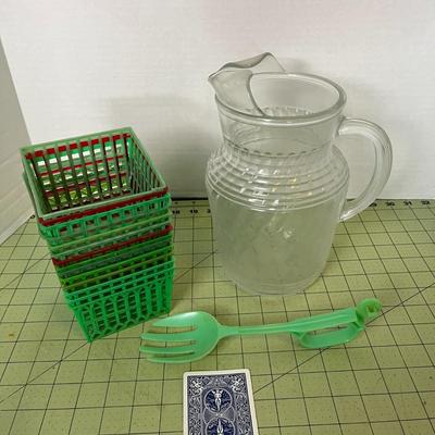 Produce Baskets, Pitcher, and Utensil