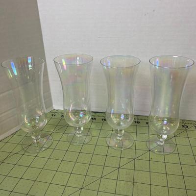 4 Set Vintage Hurricane Glasses