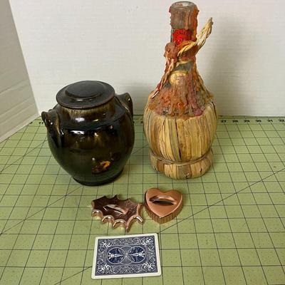Ceramic Pot, Candle Bottle, and Cookie Cutters
