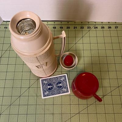 Vintage Red and Cream Thermos