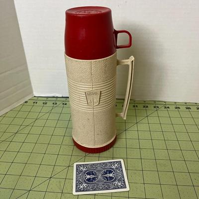 Vintage Red and Cream Thermos