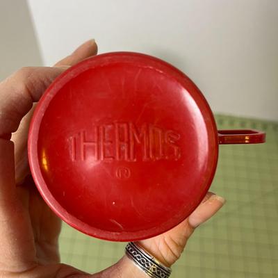 Vintage Red and Cream Thermos