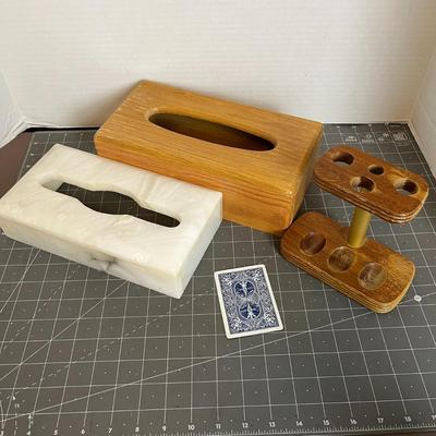 Tissue Boxes and Toothbrush Stand