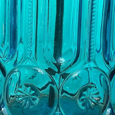 36â€ Tall Vtg. Glass & Wood Table Lamp ~ With Burlap Shade