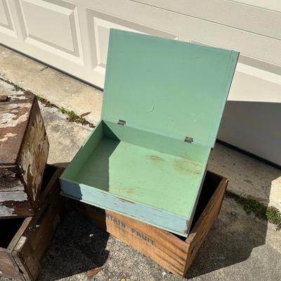 Six (6) Assorted Rustic Wood Vtg Boxes