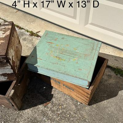 Six (6) Assorted Rustic Wood Vtg Boxes