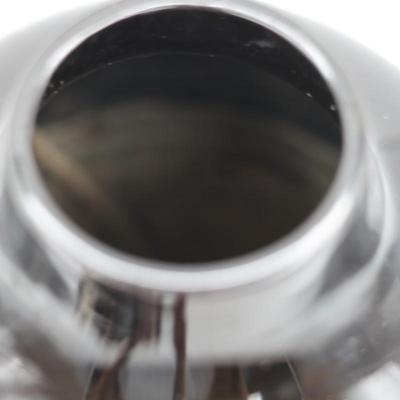 Black Porcelain Ginger Jar Vase w/ Base