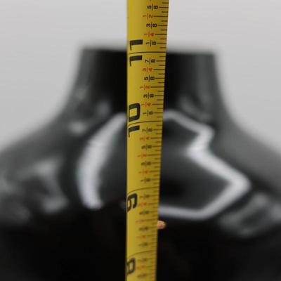 Black Porcelain Ginger Jar Vase w/ Base