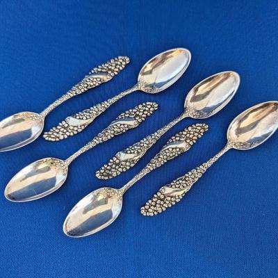 Lot of 6 Vintage Sterling Silver Wallace Demitasse spoons, Early 1900's