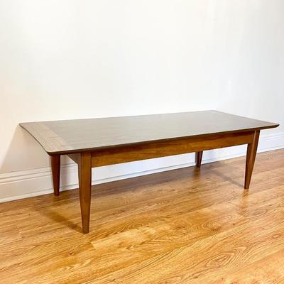 R. BLITZ FURNITURE ~ Vtg. MCM Solid Wood Inlaid Coffee Table