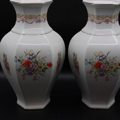 Two Italian Vintage Floral Table Vases (2)