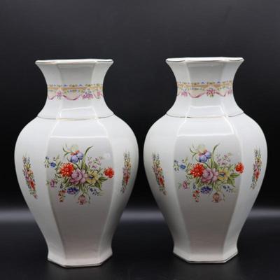 Two Italian Vintage Floral Table Vases (2)