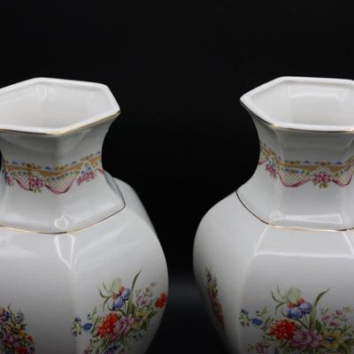 Two Italian Vintage Floral Table Vases (2)
