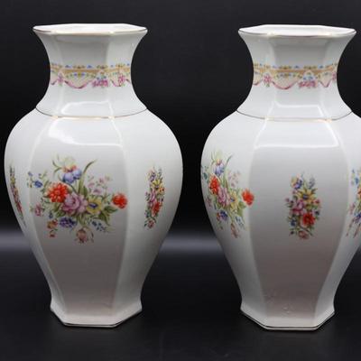 Two Italian Vintage Floral Table Vases (2)