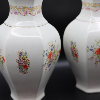 Two Italian Vintage Floral Table Vases (2)