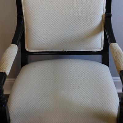 Vintage Upholstered & Wood Carved Chair