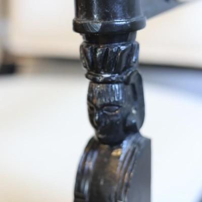 Vintage Upholstered & Wood Carved Chair