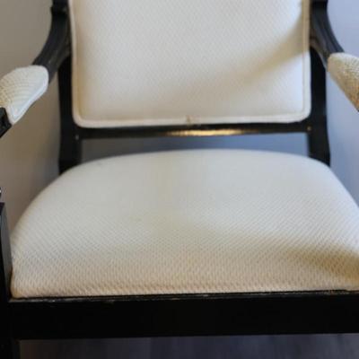 Vintage Upholstered & Wood Carved Chair