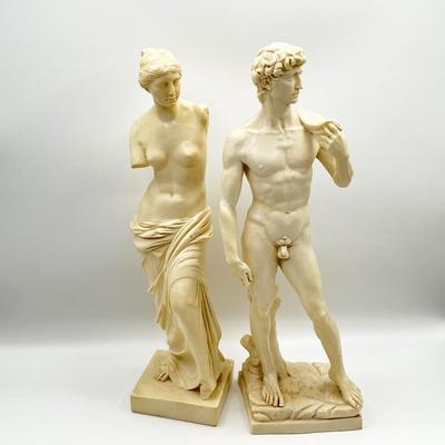 A. SANTINI ~ Pair (2) ~ Venus de Milo & David Statues