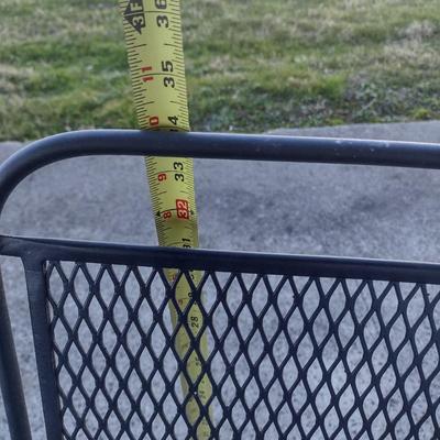 Pair of Wrought Metal Patio Chair with Mesh Seat and Back Solid Arms