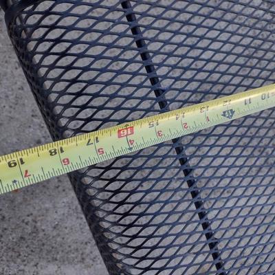 Pair of Wrought Metal Patio Chair with Mesh Seat and Back Solid Arms