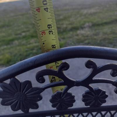 Pair of Wrought Metal Rocker Style Patio Chair with Mesh Seat and Back Open Design Arms and Headrest