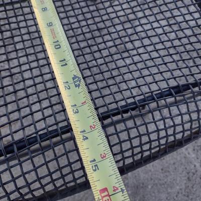 Pair of Wrought Metal Patio Chairs Full Mesh Design with Solid Arms